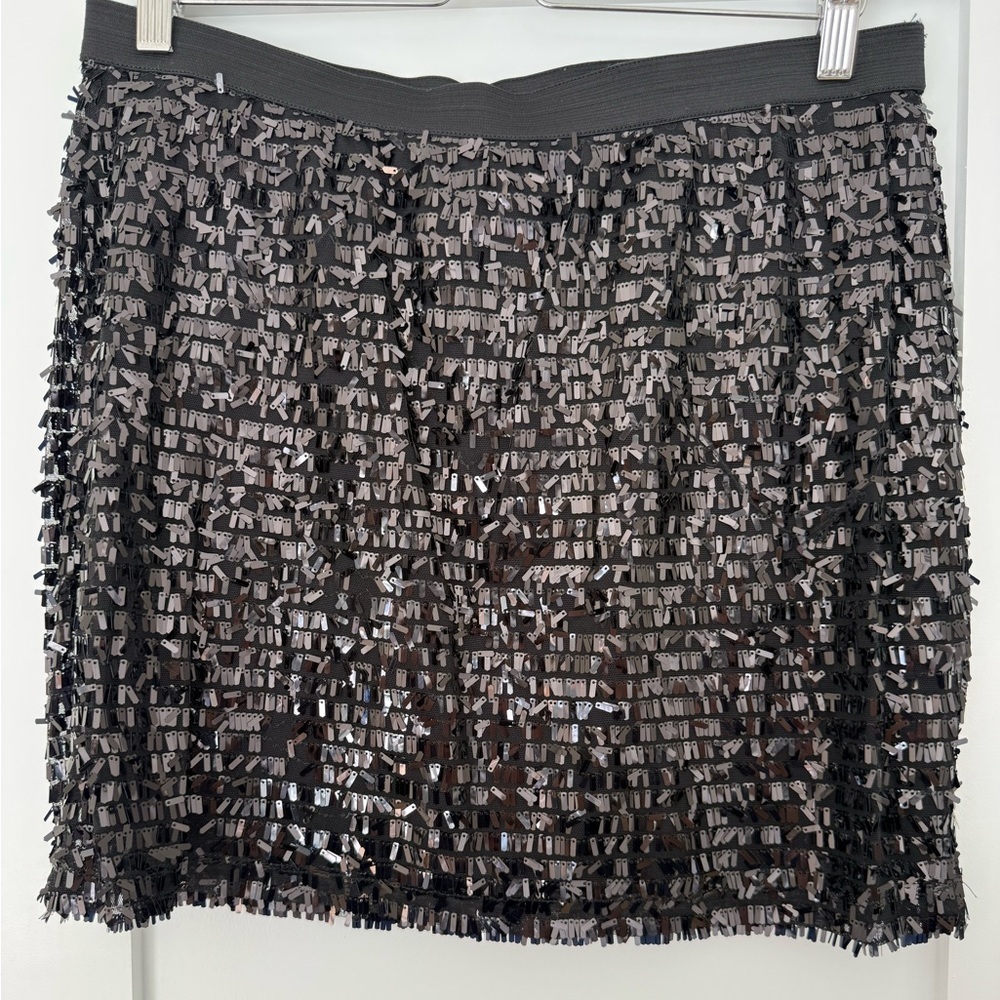 Black Textured Sequin Mini Skirt Euro Night Out | Chic Sparkle | Party Festival - Picture 2 of 8